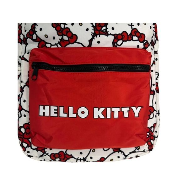 New! Bioworld Hello Kitty Head Red and White 16" Backpack - Picture 2 of 4